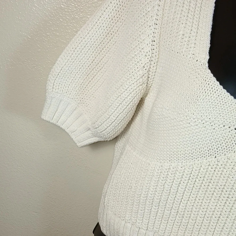 & OTHER STORIES Cropped Sweetheart Bustier Knit Top in cream size Medium - Picture 5 of 11